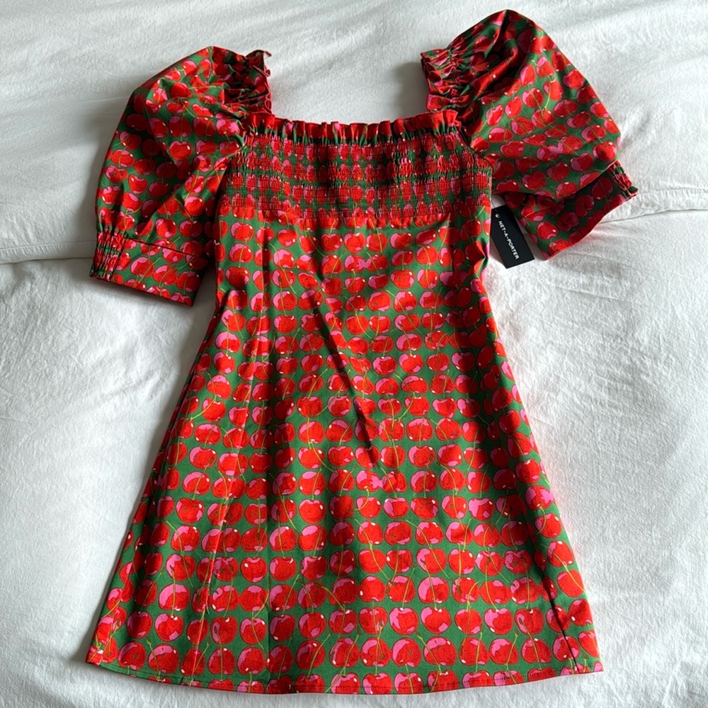 LA DOUBLEJ Ruffled smocked printed mini-XS